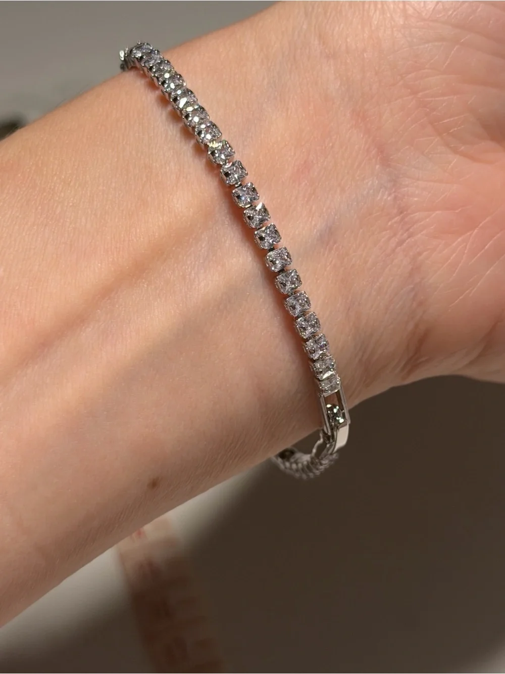 Premium Silver Crystal Tennis Bracelet 5.5” / 14cm – Small Wrist